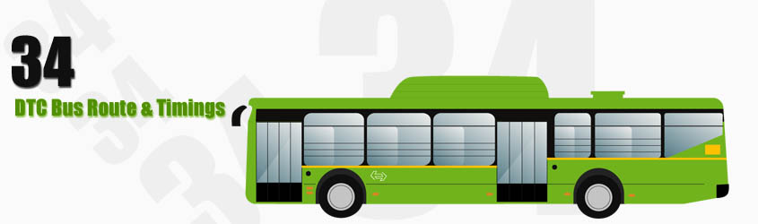 34 Delhi DTC City Bus Route and DTC Bus Route 34 Timings with Bus Stops